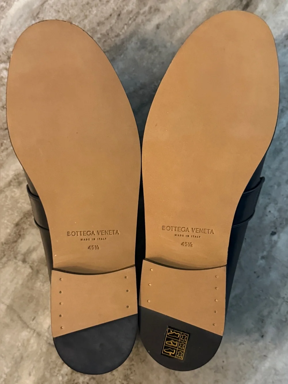 BOTTEGA VENETA ASTAIRE LOAFER $1100 BLACK LEATHER 45.5 / 12.5 US Knot Slippers
